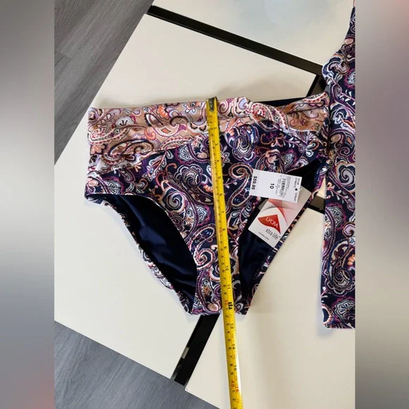 New Lands' End 2-Piece Tankini Set NWT - Paisley Print Underwire Support Size 10 - Picture 7 of 16